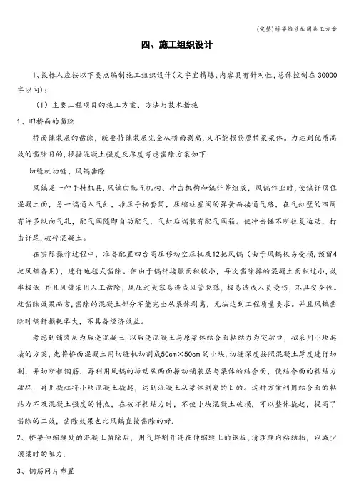 (完整)桥梁维修加固施工方案