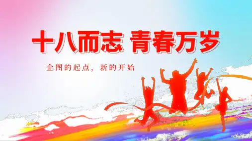 十八而志青春万岁十八岁成人礼介绍宣传PPT模板