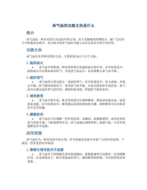 承气汤的功能主治是什么