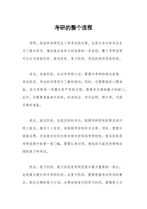 考研的整个流程