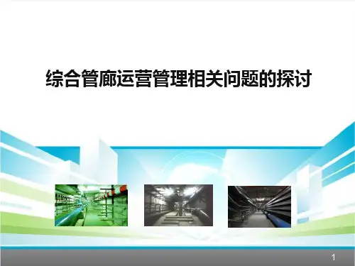 综合管廊运营管理相关问题探讨