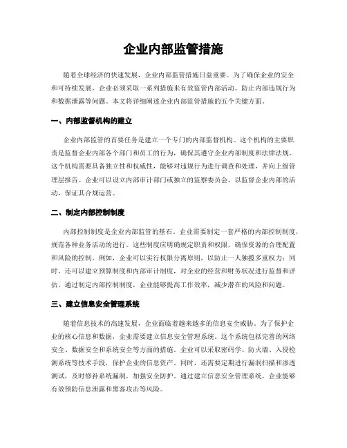 企业内部监管措施