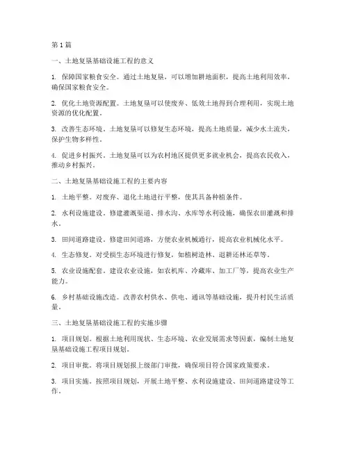 土地复垦基础设施工程(3篇)