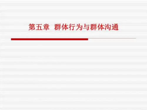[课件]第五章  群体行为与群体沟通PPT