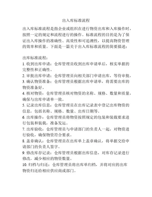 出入库标准流程