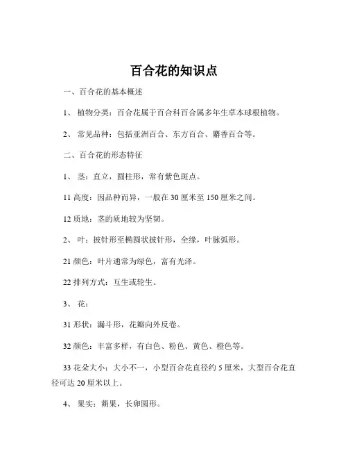 百合花的知识点