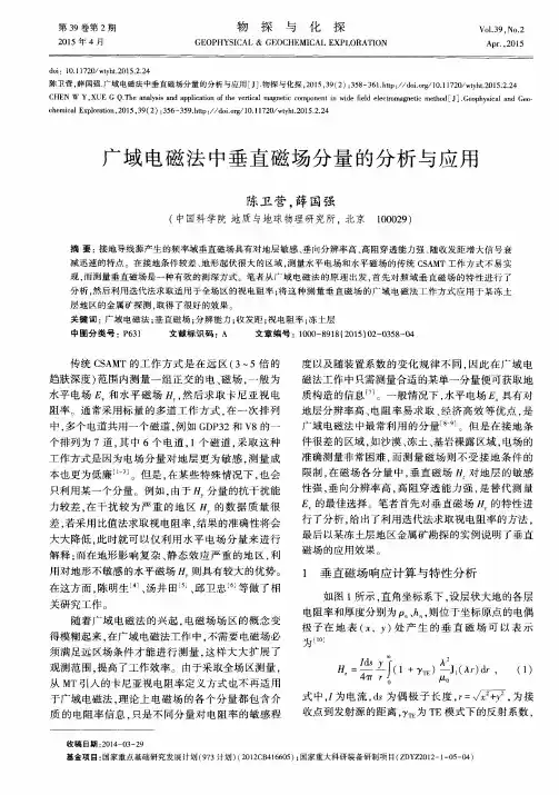 广域电磁法中垂直磁场分量的分析与应用