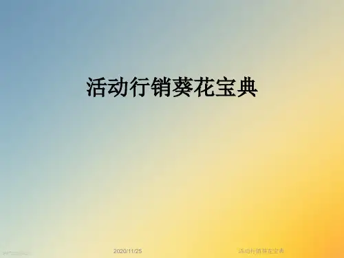 活动行销葵花宝典