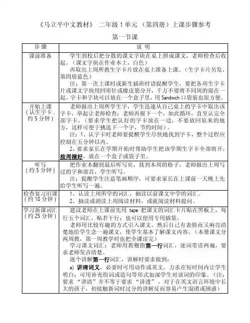 级1单元(第四册)上课