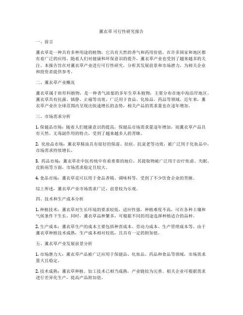 薰衣草 可行性研究报告