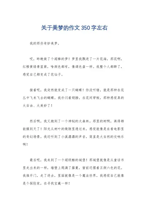 关于美梦的作文350字左右