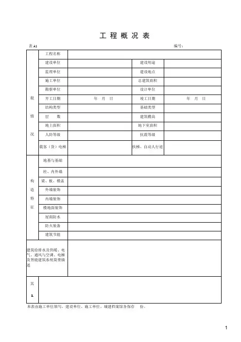 湖北省建筑工程施工统一用表(2016年版全套)