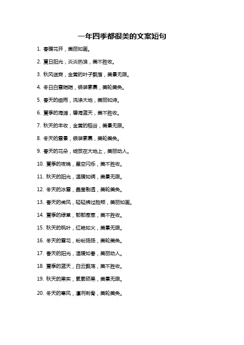一年四季都很美的文案短句