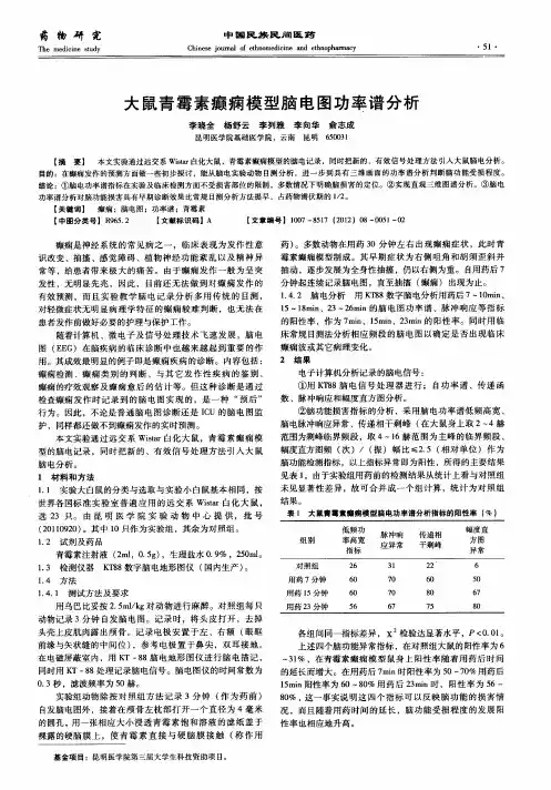 大鼠青霉素癫痫模型脑电图功率谱分析