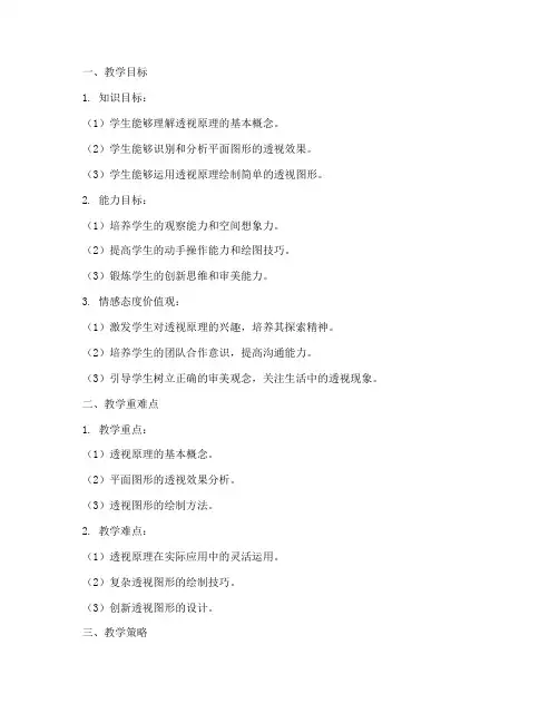 透视教学教案设计模板范文