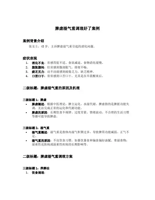 脾虚湿气重调理好了案例