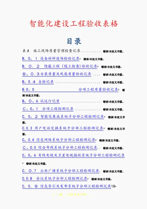 智能化建设工程验收表格(精选干货)