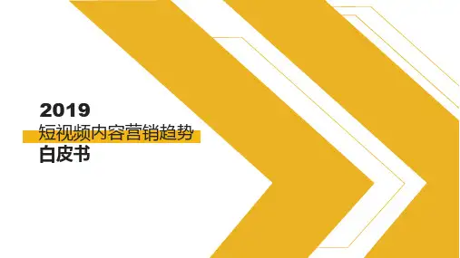 2019短视频内容营销研究报告