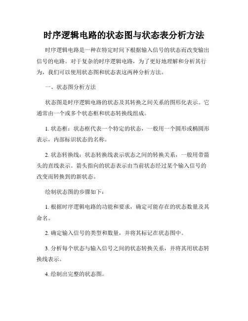 时序逻辑电路的状态图与状态表分析方法