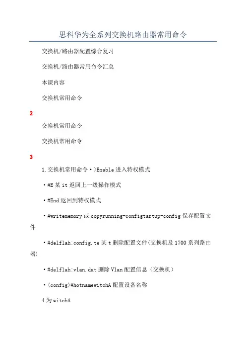 思科华为全系列交换机路由器常用命令
