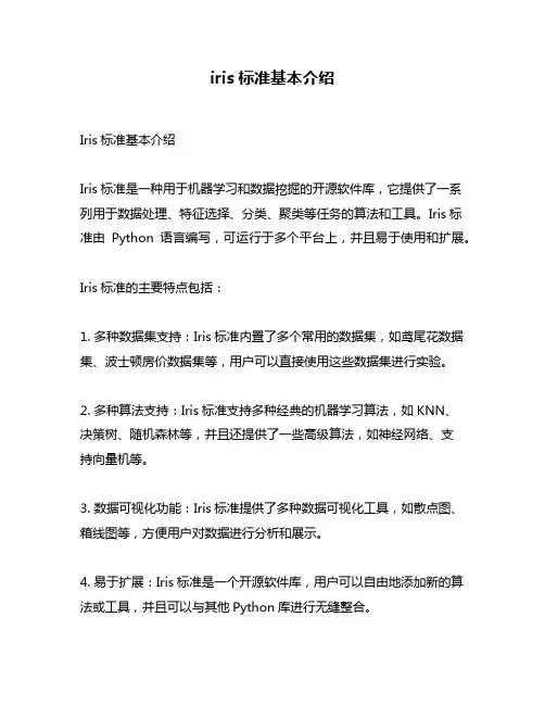 iris标准基本介绍