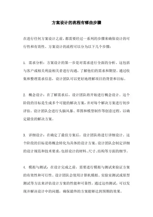 方案设计的流程有哪些步骤