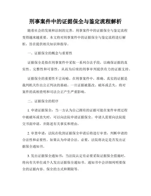 刑事案件中的证据保全与鉴定流程解析