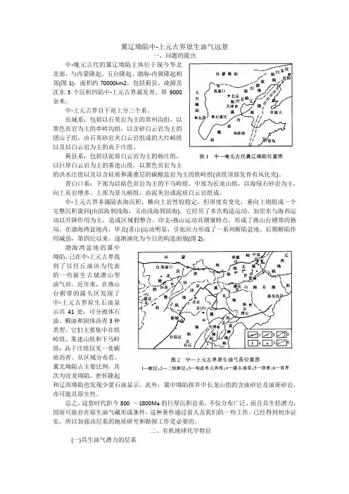冀辽坳陷中-上元古界原生油气远景