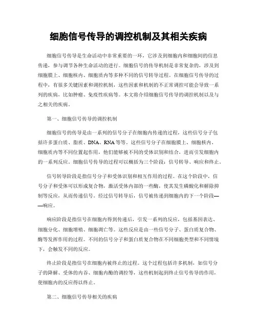 细胞信号传导的调控机制及其相关疾病