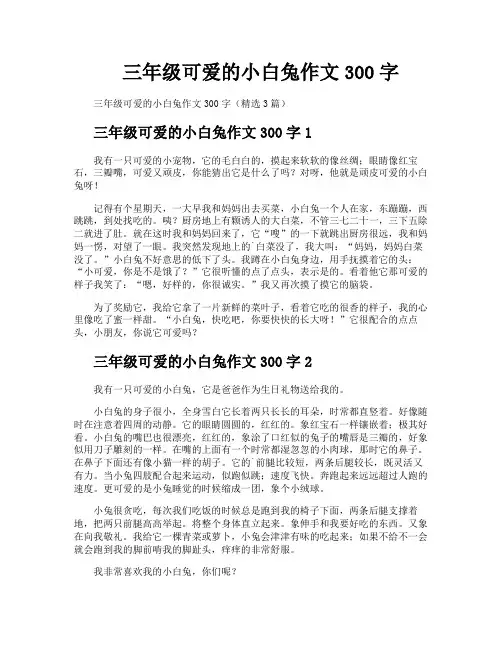 三年级可爱的小白兔作文300字