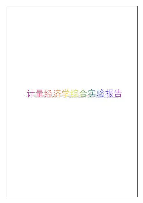 计量经济学综合实验报告
