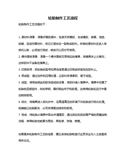 轮胎制作工艺流程