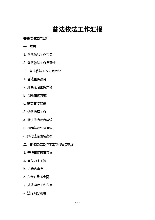 普法依法工作汇报