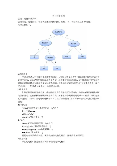 综合项目—简易专家系统