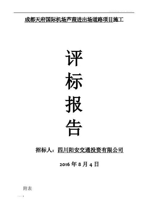 评标报告(施工)