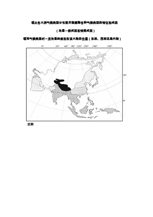 各大洲气候类型空白图