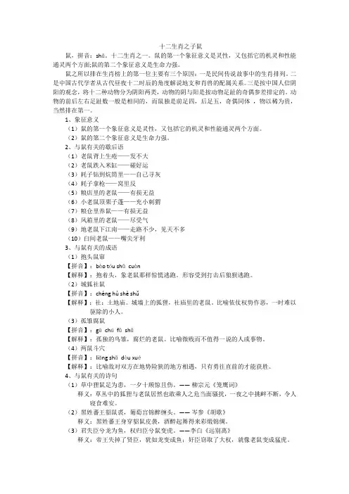 十二生肖：子鼠