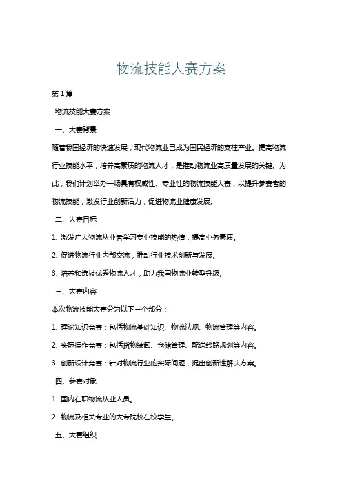 物流技能大赛方案
