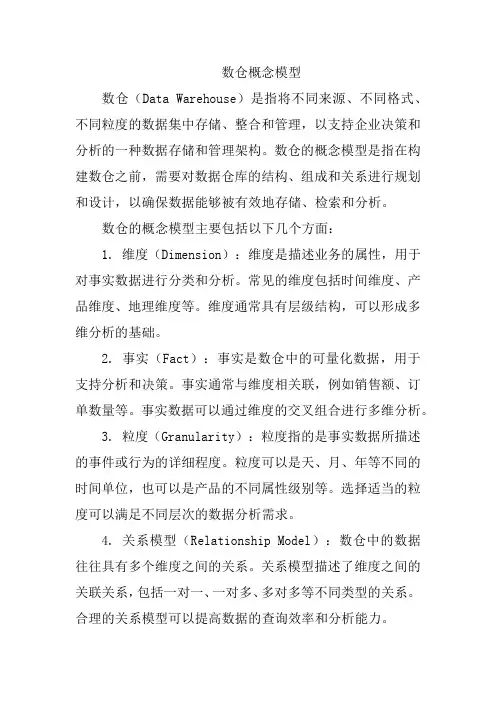 数仓概念模型