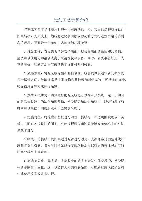 光刻工艺步骤介绍