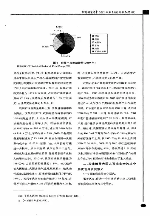 中国石油安全的三个层次及政策侧重点分析