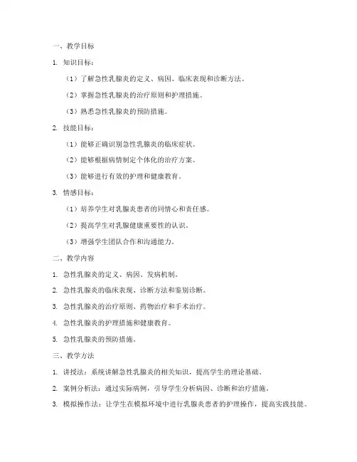 急性乳腺炎教学设计方案