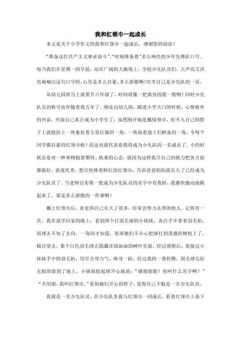 我和红领巾一起成长_小学作文