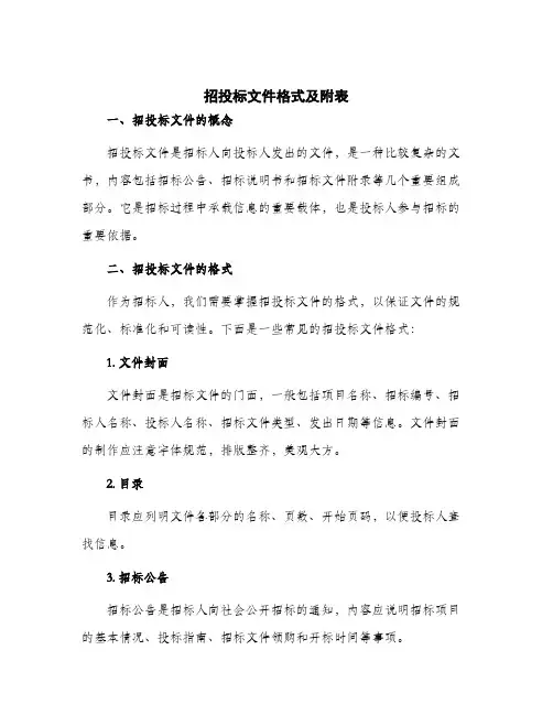 2024年招投标文件格式及附表