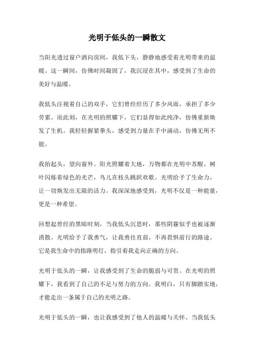 光明于低头的一瞬散文