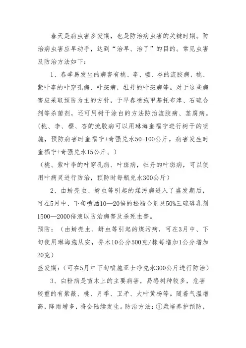 春季病虫害防治