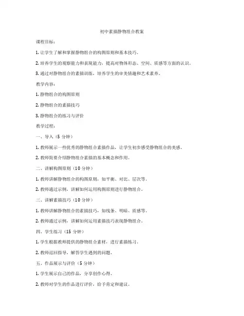 初中素描静物组合教案