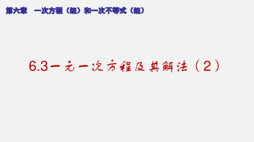 6-3一元一次方程及其解法(2)(课件)-六年级数学下册(沪教版)