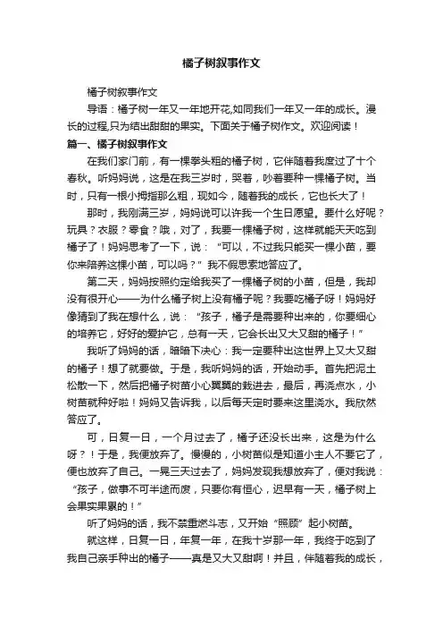 橘子树叙事作文