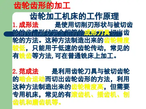 齿轮齿形加工方法